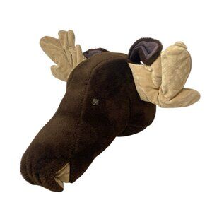 Vintage Boys Room Hunting Decor Hanging Plush Faux Taxidermy Moose Head LARGE